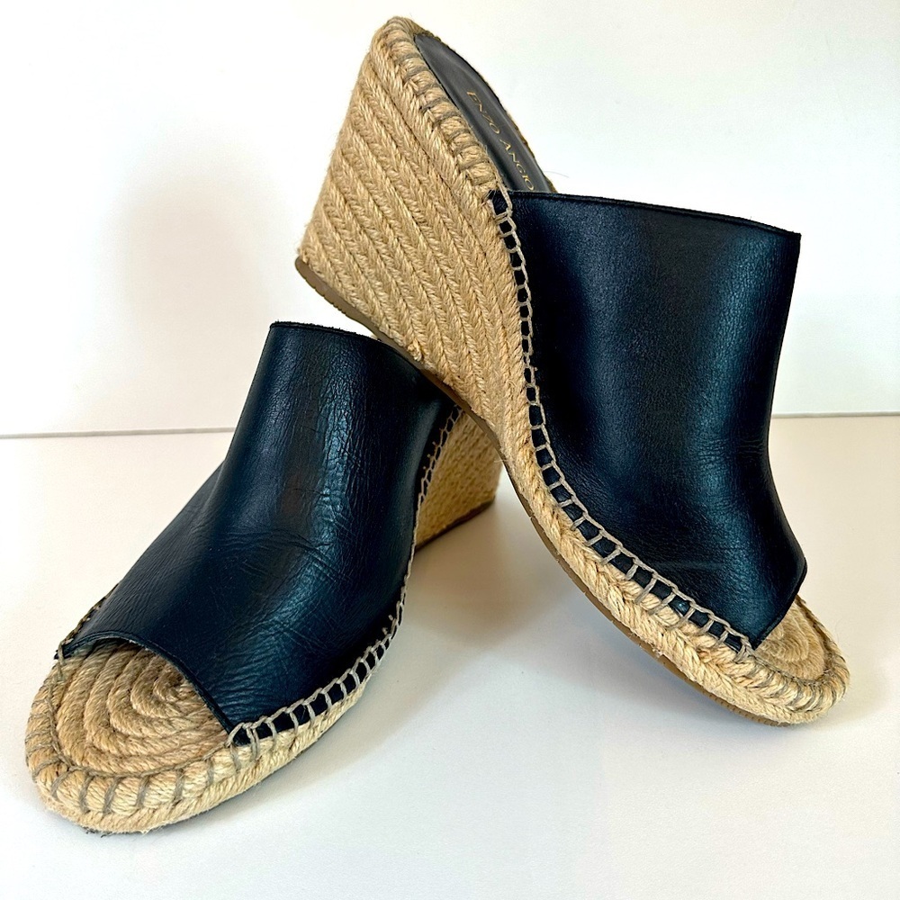 NEW! ENZO ANGIOLINI LEATHER ESPADRILLES Size 9 Womens Shoes Wedge Sandal…